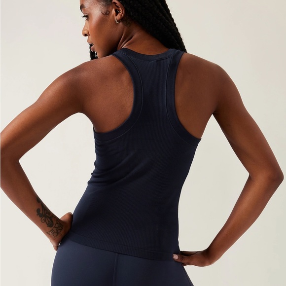 Athleta Renew Racerback Tank New Size M Navy - Picture 2 of 7